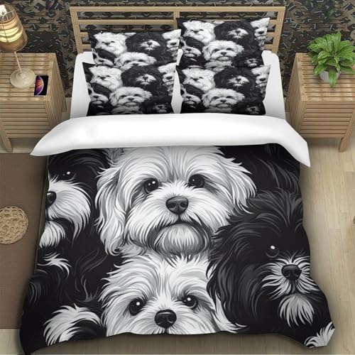 Housse de couette chien 3D anti-tache en microfibre légère pour un entretien facile