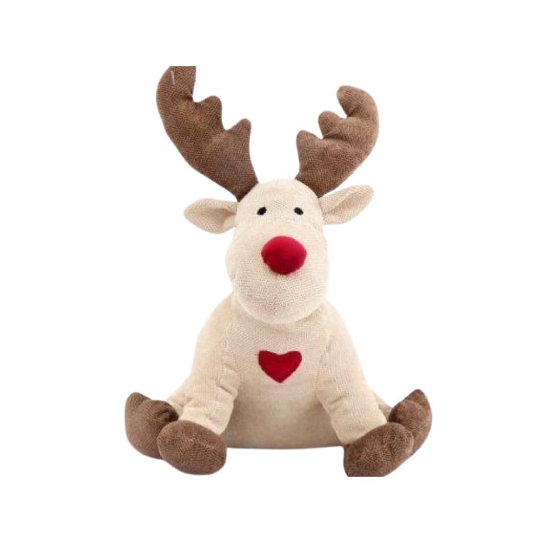 Sifcon International Plc Christmas Reindeer Doorstop 25Cm Festive Decor Weighted Polyester Holiday Gift