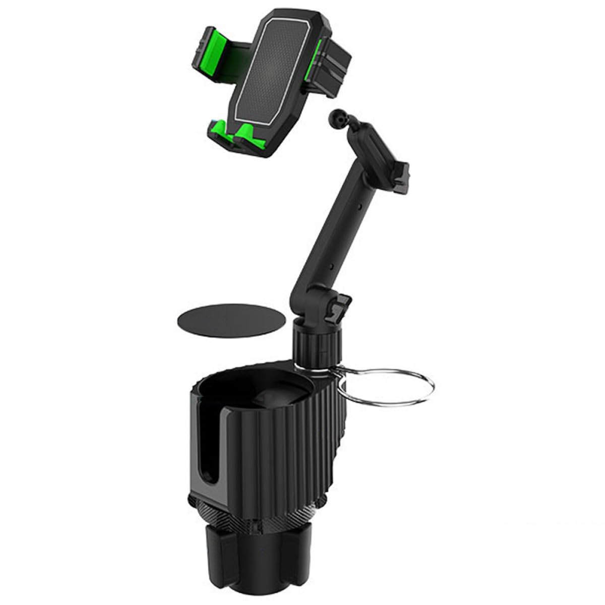 Toddmomy Soporte y Portavasos para Coche de Abs Resistente, Base Ajustable Giratoria 360°, Portavasos Profundo para Bebidas, Soporte para Teléfono Compatible con Conductores y Viajeros