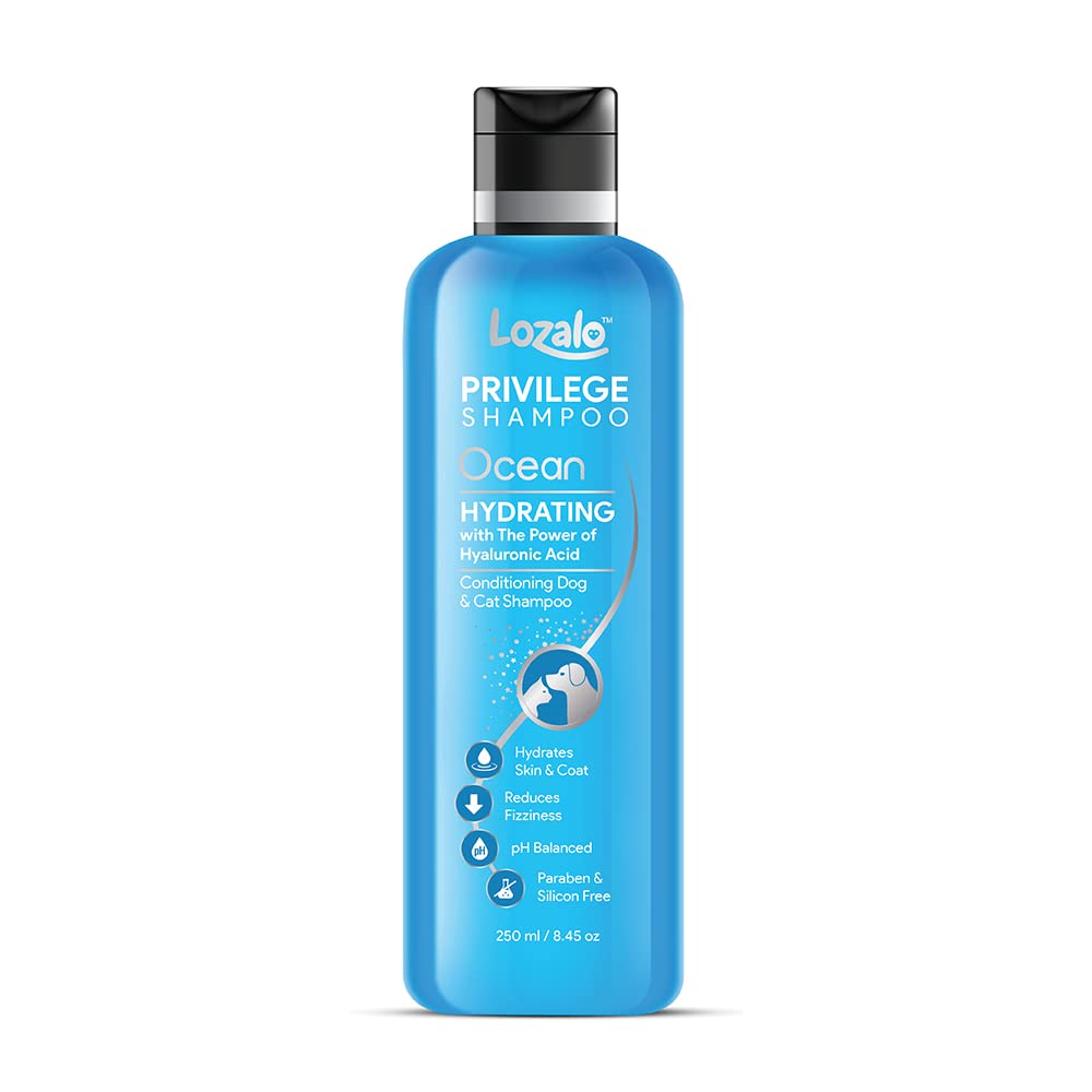 Lozalo Privilege Pet Conditioning Shampoo- 250 ml, Ocean, Hydrating Shampoo with Hyaluronic Acid, Coat Cleansing, Paraben Free Shampoo to Promote Healthy Skin&Shiny for Dogs and Cats (B0BSFBZK1G) Amazon Price History, Amazon Price Tracker