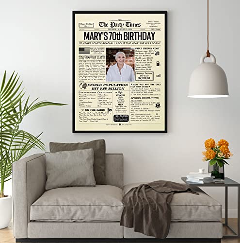 Personalized 70Th Birthday Party Decorations For Men, Women, Dad, Mom, Back To 1952 Poster Gifts, Gift For Dad, Mom, Him, Her, Father, Mother Turning 70 Years Old, Back To 1952 Poster With Your Personalized Photo, Unique Gift Idea #TOP2