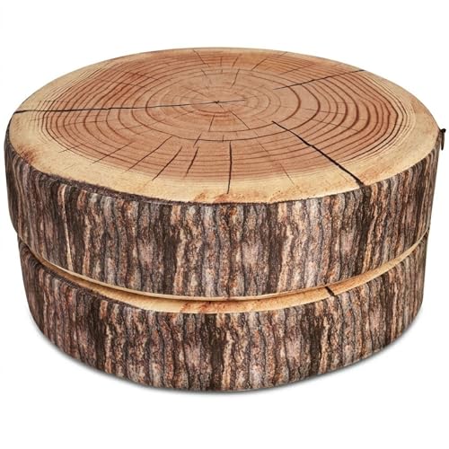 Log Pillow 2 Pack - Realistic Wood Pillow with High-Density Foam