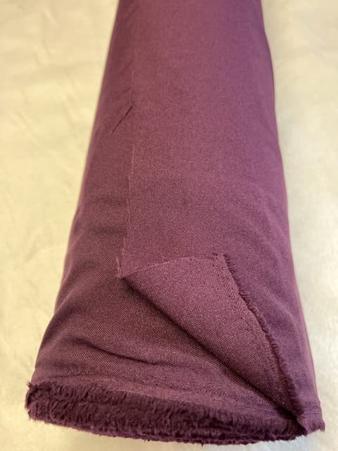 Tissus BURLINGTON infroissable AUBERGINE PRUNE nappe habillement au 0.50 metre largeur 150 cm