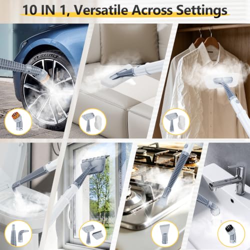 Image of 10-in-1 Steam Mop with Detachable Handheld Steam Cleaner