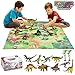 Price comparison product image 9PCS Large Dinosaur Toys with Activity Play Mat & 2 Trees to Create A Dino World Realistic Dinosaur Figure Playset Including T-Rex, Triceratops, Velociraptor for 3 4 5 6 Years Old Kids Boys and Girls