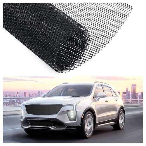 Rhombic Hole Car Grill Mesh Shielding Gravel Grille Guard 40X13 Grill Inserts Mesh Trimmable Desired Shape Universal Front Bumper Grill Replacement for Spoiler Bumper Car Decor (4x8 mm)