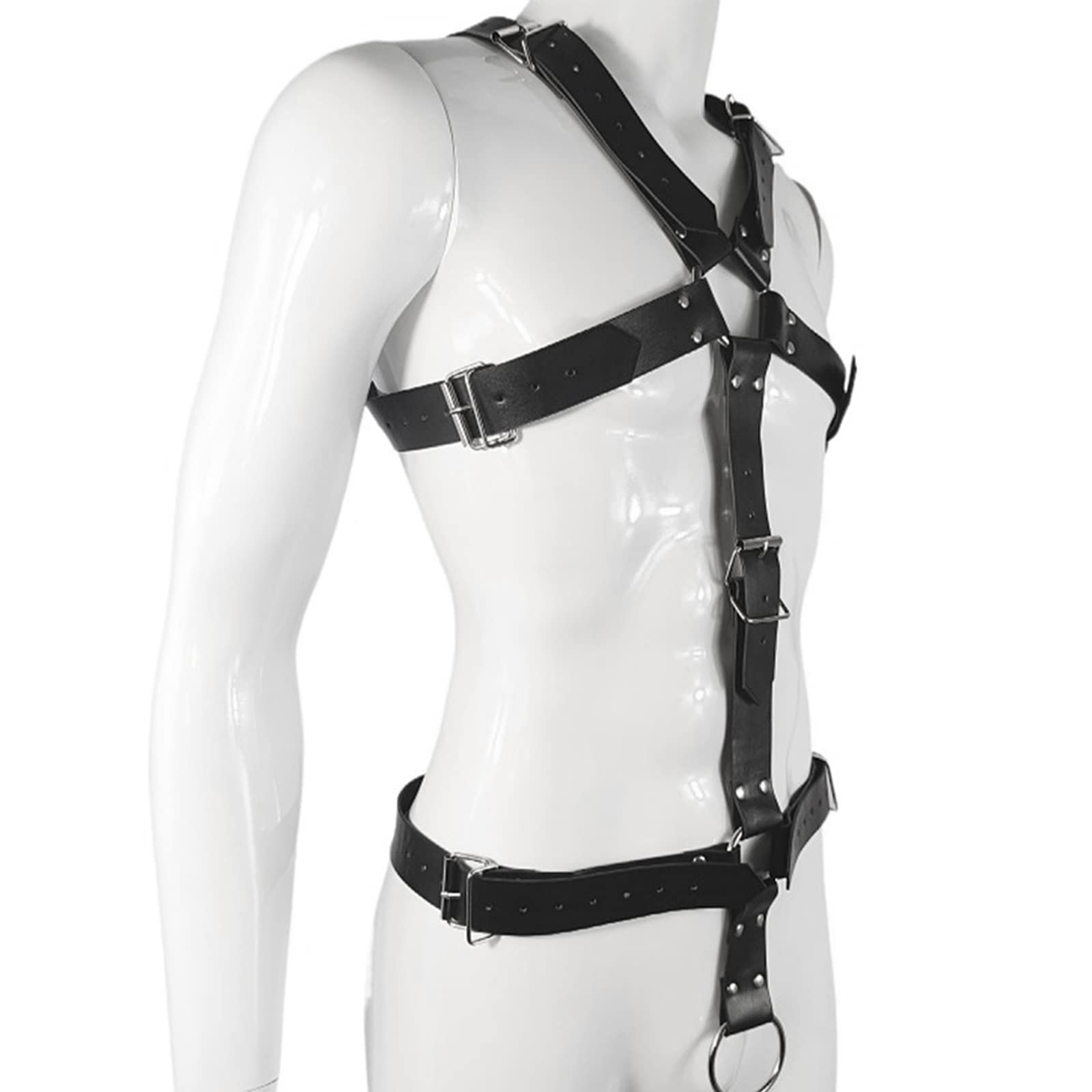Punk Pour Hommes Harnais De Poitrine En Cuir Avec Menottes & Anneau Pénis,Vêtements Gothiques Pour Hommes Costumes Pour Hommes,Menottes Toys Pour Couples Extrême