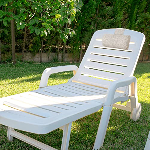 2 Pcs Headrest Pillow For Patio Chaise Lounge Outdoor All Weather Patio Chaise Lounge Chair Head Rest Cushion Lounge Pillow Recliner Pillows For Head And Neck Quick Drying Chair Pillows (Light Grey) #TOP3