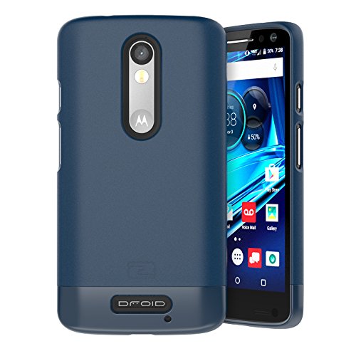 Encased Case Designed For Motorola Droid Turbo 2 (Slimshield Edition) Ultra Slim Cover (Full Coverage) Hybrid Slider Shell (Deep Blue) #TOP1