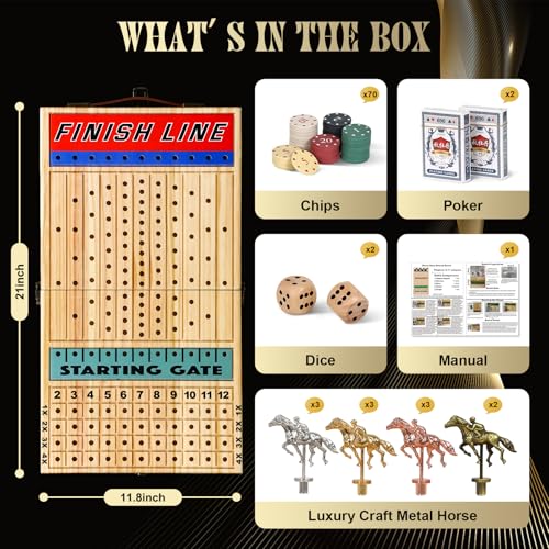 Juego de Mesa de Carreras de Caballos de 21 Pulgadas miniatura 3