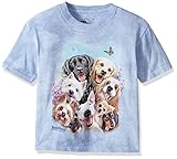 The Mountain unisex child Dog Selfie T Shirt, Blue, Medium US