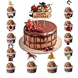FVVMEED 25 Pieces Cowboy Cupcake Toppers Western Theme Cake Topper Horse Boots Cowboy Hat Cactus Cak