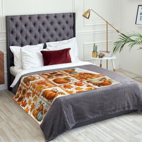 Jeté de citrouilles contre le froid au bureau et couverture sofa