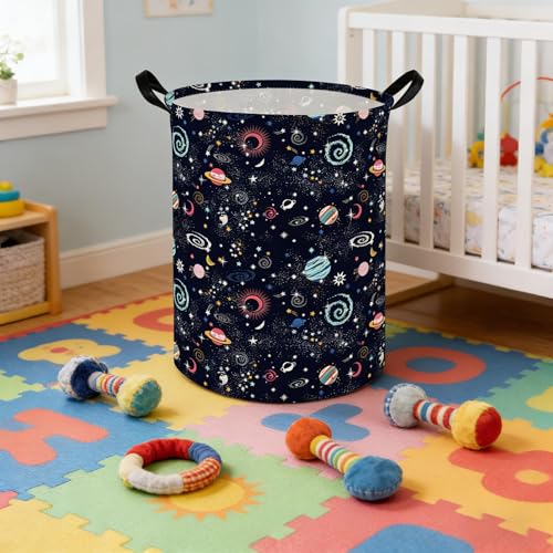 Image of Moon Laundry hamper,Kids Laundry Basket,Baby Nursery Hamper,Waterproof foldable laundry basket for boys and girls,toy storage box,Kid Room Decor(Moon)