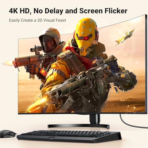 UGREEN 4K DisplayPort to HDMI Cable 1080P@120Hz, DP 1.2 to HDMI 1.4 Cord Alu Braided, Unidirectional Cable 6.6FT Compatible with Monitor, Desktop, HDTV, Laptop, AMD, NVIDIA by UGREEN - Image 2