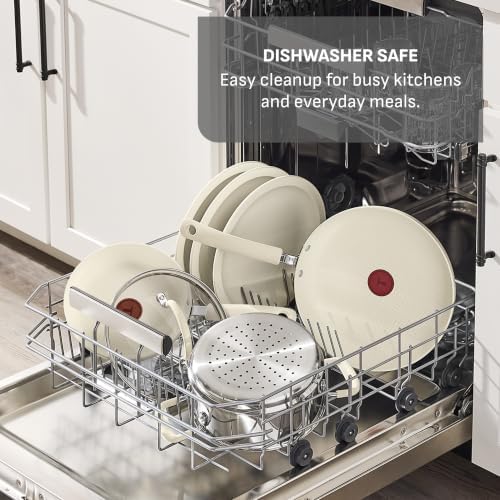 T-fal Ultimate Non-Stick, 14 Piece Pots and Pans Cookware Set, Beige — view 8
