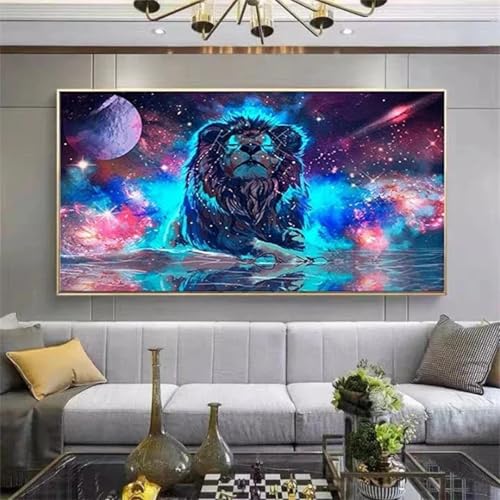Affiche d'art mural modulaire HD peinture de lion sur toile