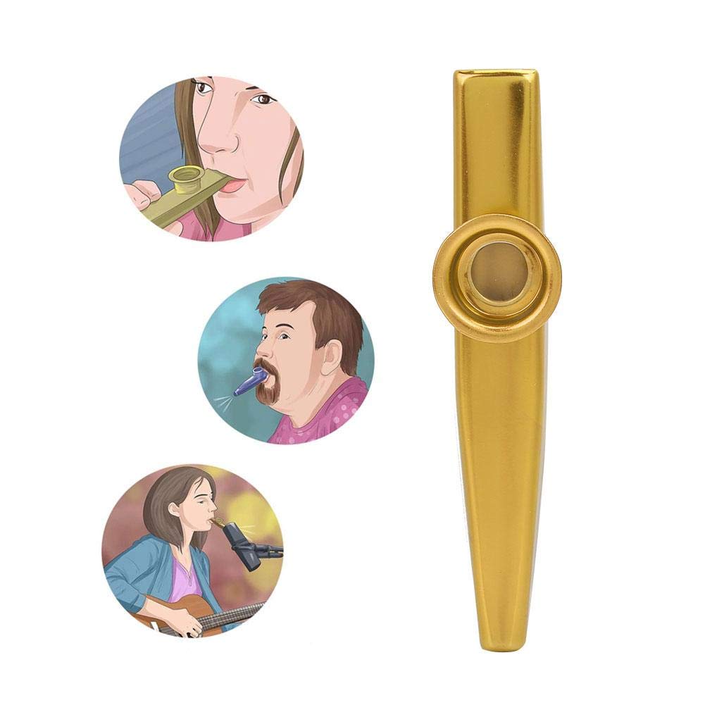 Dilwe Kazoo, mini partner gitarowy, ukulele, przenośny, instrument muzyczny, zabawka dla dzieci, (złoty)