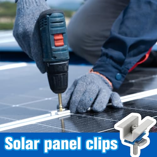 10 Pcs Adjustable Solar Panel Mounting Bracket Clamps Wide Photovoltaic Support Mid for Secure Solar Panel System pv, Aluminum Roof Mount Kit Hardware with Nut Bolt Fit for Standard Unistrut - Thumbnail 5