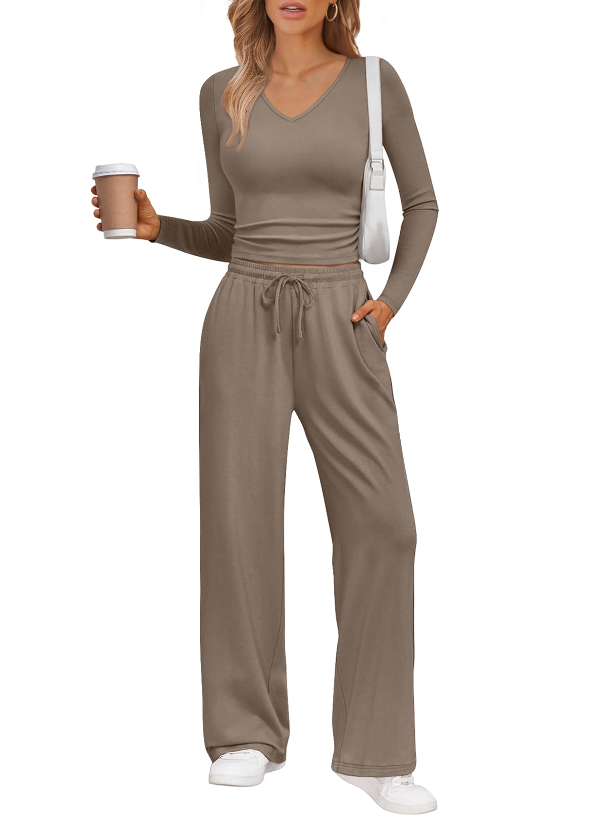 Womens 2 Piece Matching Lounge Sweat Sets 2026 Fall Outfits