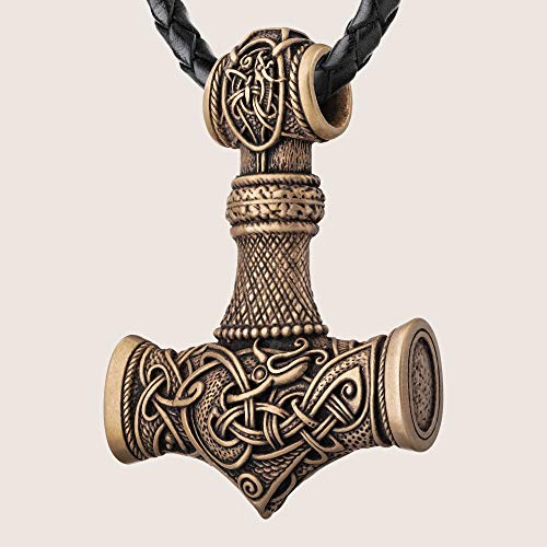 Mjolnir Necklace Size Extra Large - Thor's Hammer Nordic Pendant - Viking Jewelry for Men Women - Scandinavian Norse Art Style Mjolnir Necklace Size Extra Large - Thor's Hammer Nordic Pendant - Viking Jewelry for Men Women - Scandinavian Norse Art Style