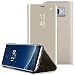Galaxy S8 Plus Case, AICase Luxury Translucent View Window Sleep/Wake up Function Cover Mirror Screen Flip Electroplate Plating Stand Full Body Protective Case for Samsung Galaxy S8 Plus(Gold)