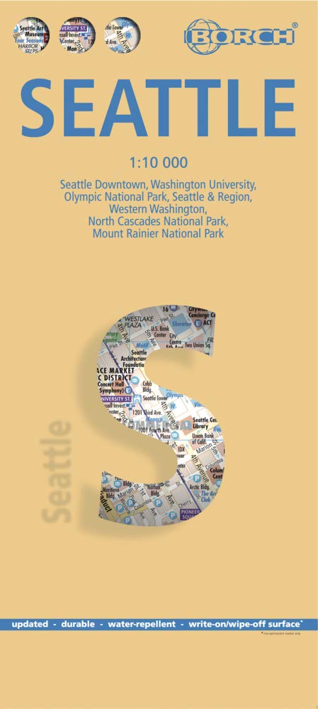 Seattle: BB.C552: Seattle Downtown, Washington University, Olympic National Park, Seattle & Region, Western Washington, North Cascades National Park, Mount Rainier National Park (Borch Map)
