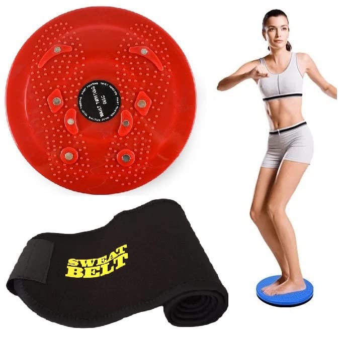 Tummy Twister & Sweat Belt 2Pc Combo Exercise Machine Weight Loss Cardio Abs Exercise Workout Equipment For Men & Women (B09W349K9P) Amazon Price History, Amazon Price Tracker