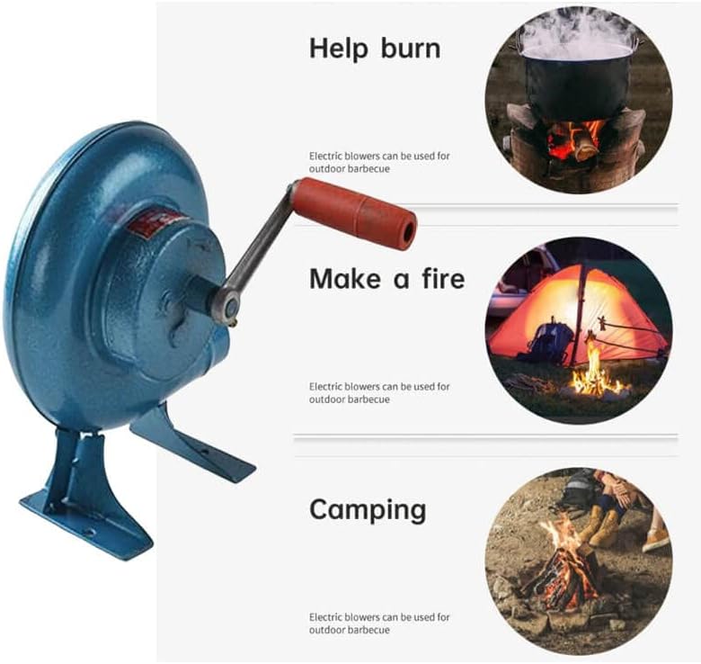 Miniatura 6 de Soplador de forja de herrero de manivela de mano soplador de barbacoa manual soplador de presión de viento alto para acampar en casa