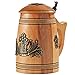 Bierkrug aus Holz mit Deckel, handgefertigt, echte Eiche, 0,5 l, hellbraun, mittelalterliches Holz, Bierkrug, Stil, Tassen Geschenk für Ihn, einzigartiger Wikinger-Trinkbecher, rustikaler Bierkrug