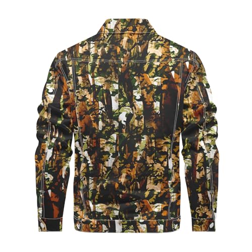 Veste en jean homme imprimée camouflage vintage veste d'été denim streetwear - 4