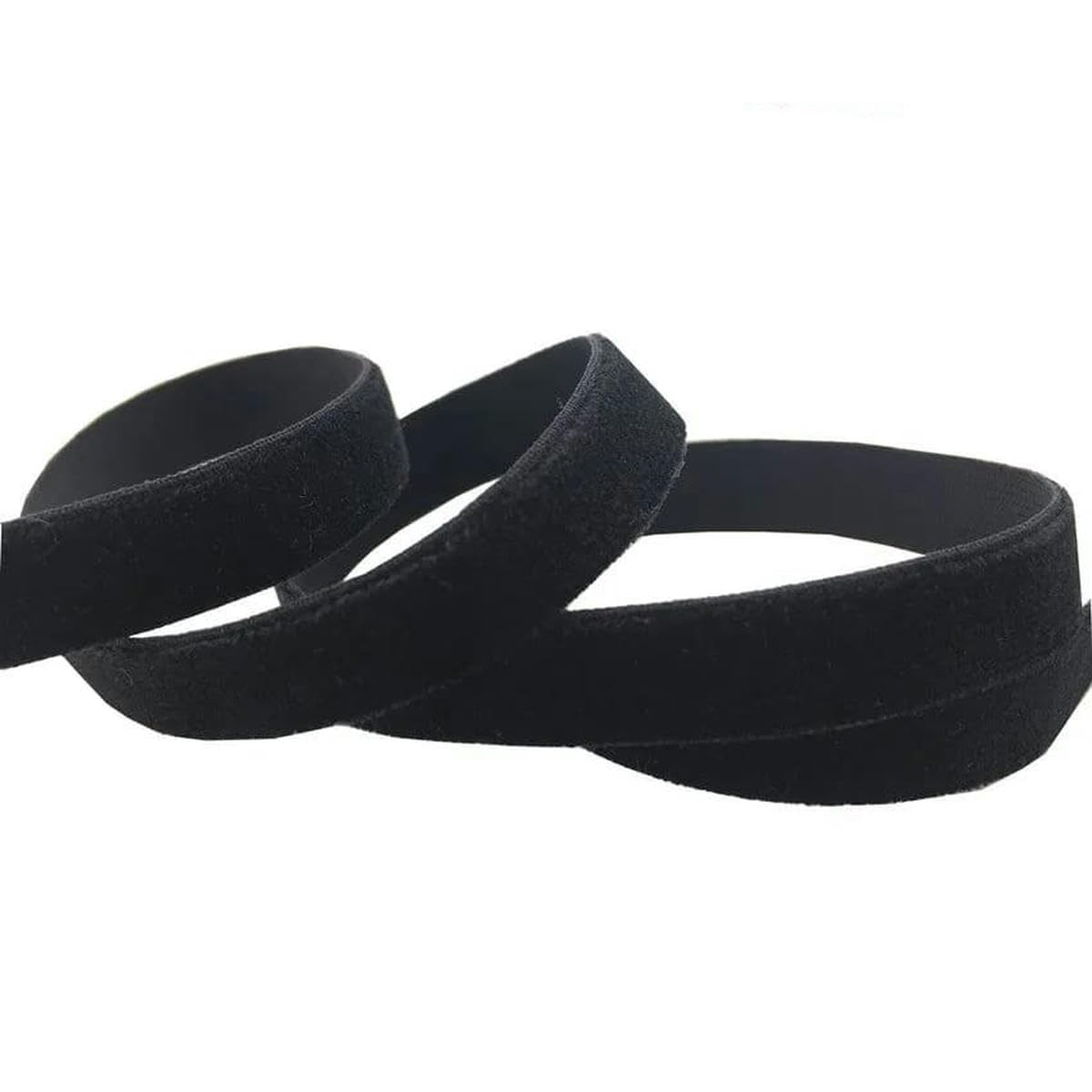 Nastro in velluto vintage, bobina singola faccia, 1,9 m, 20 mm, 30 mm, 38 mm, 50 mm, nero, elasticizzato, in velluto, fettuccia singola per fascia, abbigliamento, accessori da cucito (10 mm 4,6 m)