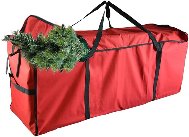 ANSIO Christmas Tree Storage Bag Fits Up to 7ft Tall Artificial Christmas Trees, Oxford Fabric Xmas Trees Bag With Hook & Loop Fasteners (130cm*40cm*50cm) Protects from Dust, Moisture & Insects