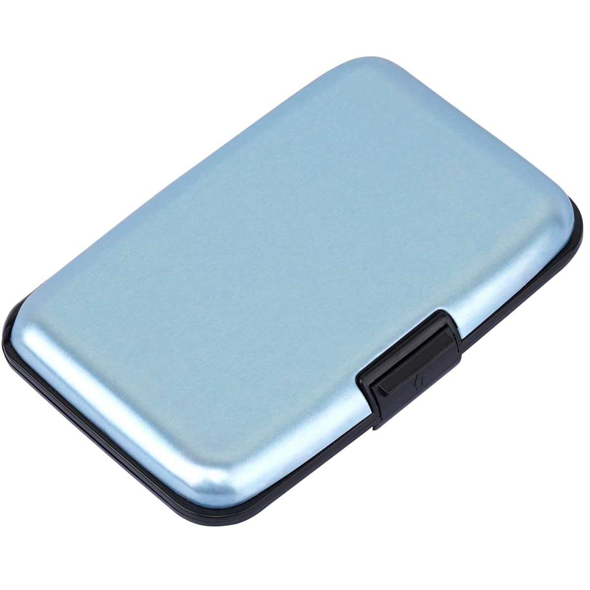 Coco Rossi Mini Credit Card Holder for Women,RFID Blocking Slim Hard Card Case ID Case Travel Wallet, Light Blue.