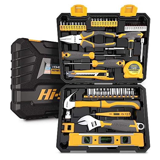 Hi-Spec 57pc Home Garage DIY Tool Kit Set. Complete Beginner Handyman and Home Mechanics Tool Box Set for Auto, Car, Bike and Household Repairs