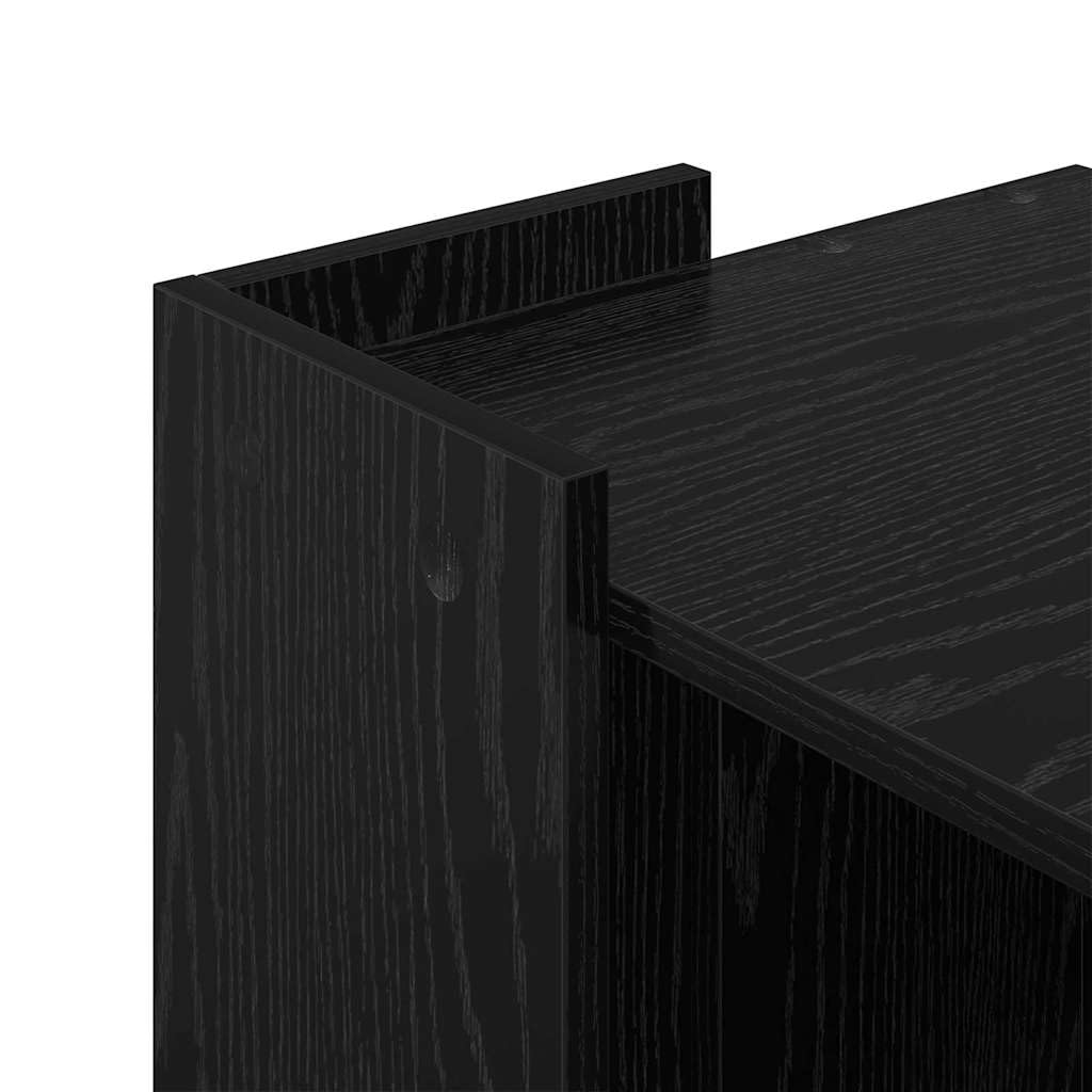Katzentoilette Umzäunung Schwarz Eichen-Optik 42x42x51 cm, Katzenstreu Box aus Holzwerkstoff mit modernem Design, Katzentoilette Möbel für Innenbereich, einfache Montage und Pflege