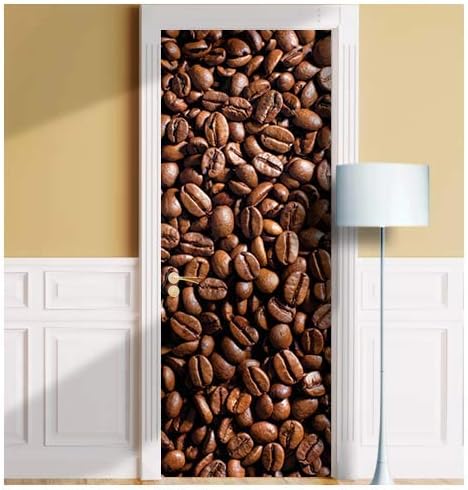 Coffee Door Mural. Single Piece Sticker, Decal. Wrap, Cover. Peel and Stick, Self-Adhesive, Removable (36"x80", Variant 1)