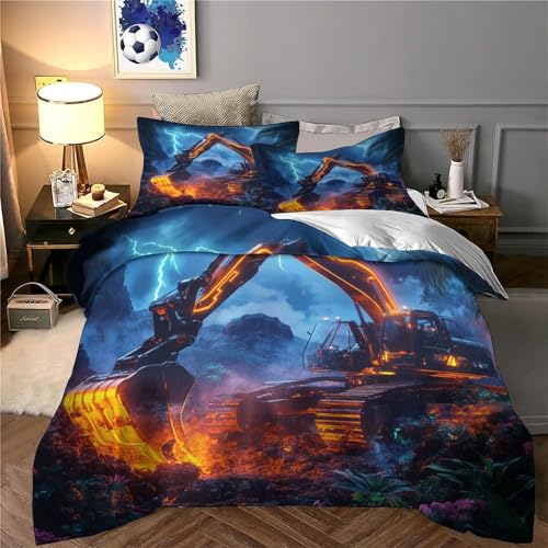 Housse de couette microfibre hypoallergique 3D effet heavy machinery - 6