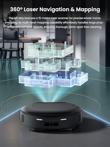Image of Lefant Robot Vacuum and Mop, 23000Pa Suction, 120 Day Self-Emptying, PSD 2.0 Smart Obstacle Avoidance, Auto Mop Washing, Drying&Refilling, All-in-One Robot Vacuum, Supports 2.4G /5G WiFi, M5 Max