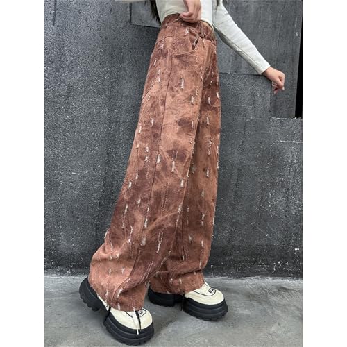 Girls Mid Rise Ripped Baggy Black Jeans Wide Leg Elastic Waist Denim Pants Kids Y2k Streetwear Comfy Cotton Trouser2