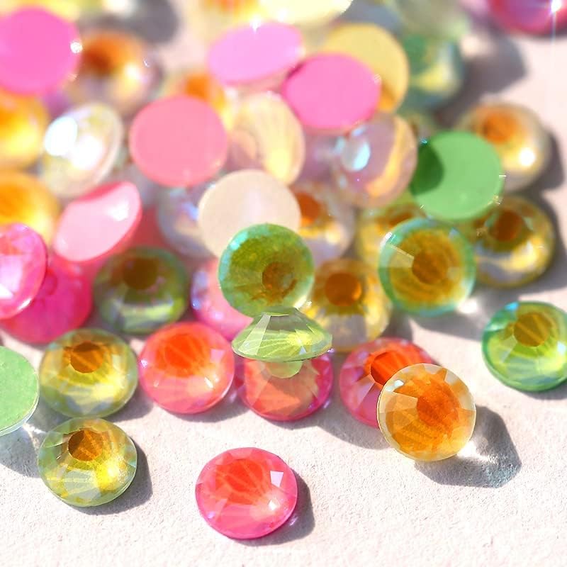Ss4-Ss30 Luminous Noctilucent Color Nail Rhinestones Glitter Glass Gem 3D Charm Flatback Strass Fluorescence Ab Art Decorations
