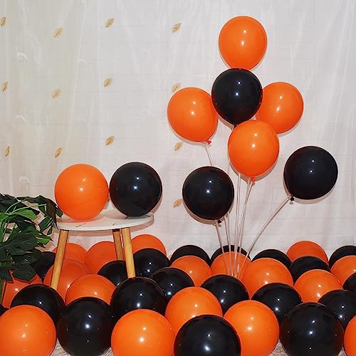 Image of 200 Pcs Black Orange Balloons 5 Inch Orange and Black Latex Small Balloon Garland Arch Kit for Baby Shower Birthday Bridal Shower Wedding Anniversary Halloween Party Decorations
