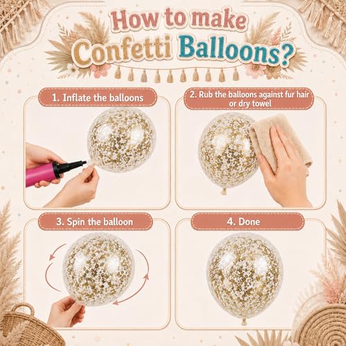 Image of Gender Reveal Balloons, 50Pcs 12 Inch Pink Navy Blue Gold Confetti