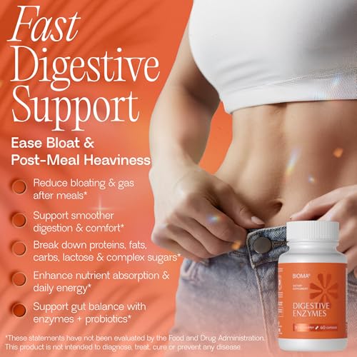 BIOMA Digestive Enzymes Supplement with Probiotics & Prebiotics, Supports Digestion and Gut Health, Helps Reduce Bloating and Gas, Daily Enzyme Formula Capsules - Image 3