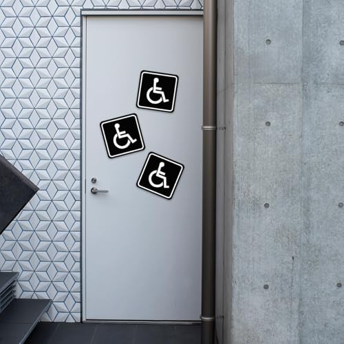 Image of Pack 9 Pcs Handicap Sign Stickers for Handicapped Disable Wheelchair Signs Window Indoor Stairs Outdoor Removable Bumper Stickers Waterproof Large Decals Public Home Accessories