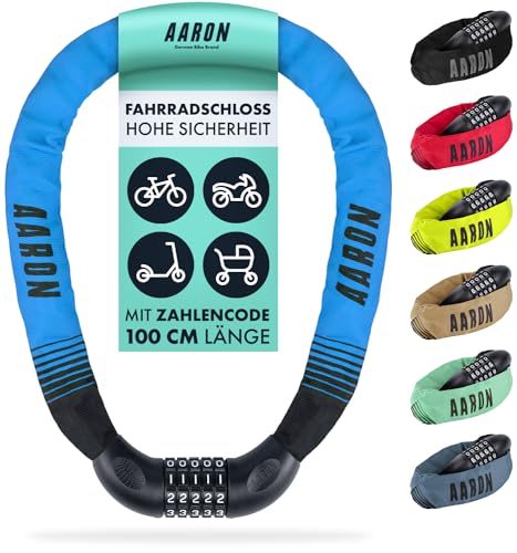AARON Lock One Fahrradschloss mit 5-stelligem Zahlencode, Kettenschloss aus...