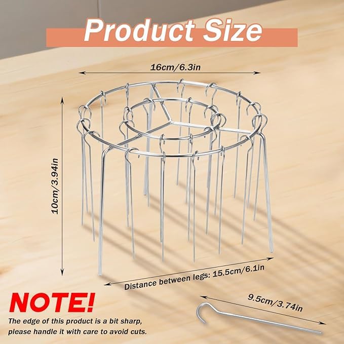 Image of Air Fryer Accessories, 24 pcs Round Skewer Grill Stand, Hanging Stainless Steel Skewer Holder Compatible with Air Fryers and Convection Ovens.