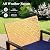 HERA'S HOUSE Patio Furniture Set, 4 Pieces Outdoor Wicker Furniture with Coffee Table, All Weather Rattan Outside Conversation Set for Lawn Deck Backyard (Yellow Rattan + Navy Blue Cushion)