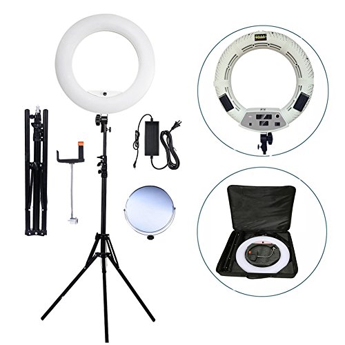 One-Day Sale: Up to 80% Off Yidoblo 96W Bicolor 480 LED Ring Light Kit with Makeup Mirror,Light Stand, Camera Phone Holder and Carrying Bag,Dimmable 3200K-5500K Continuous Lighting for Photo Studio Video Photography Exclusive Discount 50% Price Yidoblo 96W Bicolor 480 LED Ring Light Kit with Makeup Mirror,Light Stand, Camera Phone Holder and Carrying Bag,Dimmable 3200K-5500K Continuous Lighting for Photo Studio Video Photography