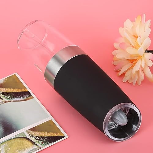 Miniatura 3 de Molinillo de pimienta portátil, molinillo de especias, molinillo de pimienta por inducción por gravedad para cocina para sal cruda (negro)